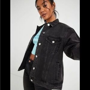 Garage denim black boyfriend fit jean jacket size XS